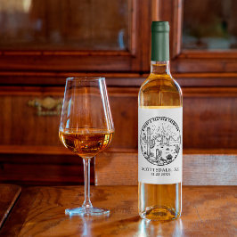 Personligen Bröllop i Ödeert Western Möhippa Vinflaska Etikett