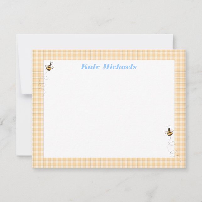 Personligen Busy Bees Stationery Anteckningskort (Framsida)