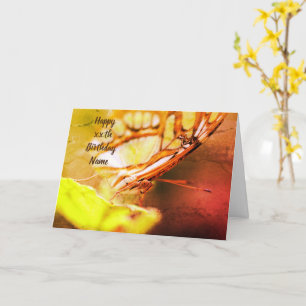 Personligen Butterfly Ansikte Nature Art Birday Kort