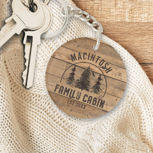 Personligen Cabin Rustic Wood Family Namn