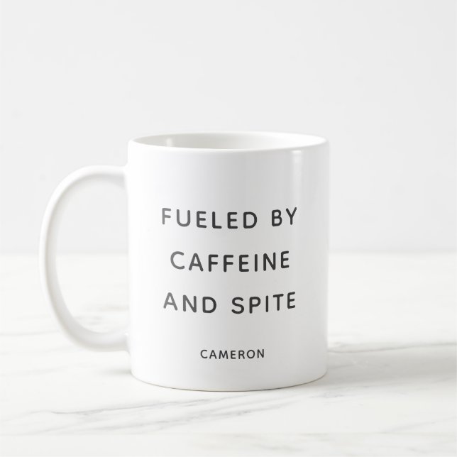 Personligen Caffeine Spite Snarky Sarcastic Humor Kaffemugg (Vänster)