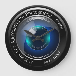 Personligen Camera Lens Stor Klocka