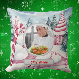 Personligen Candy cane i jul Chef Mamma Photo Kudde