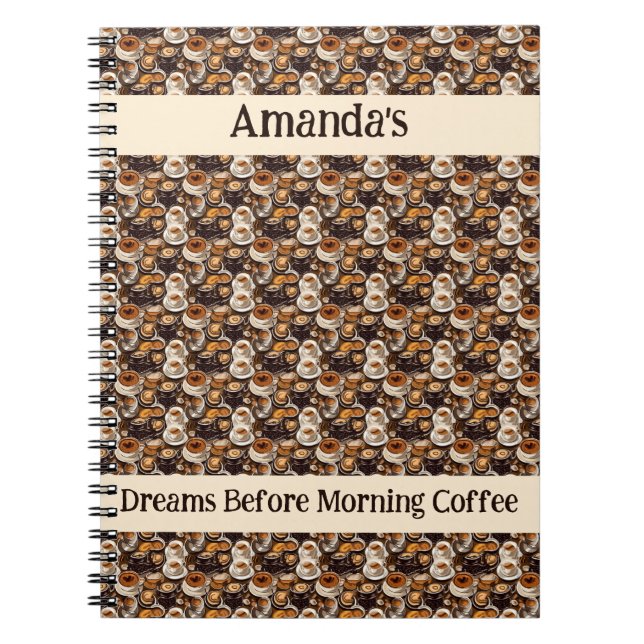 Personligen Cappuccino Coffee Oil Paint Mönster Anteckningsbok (Framsidan)