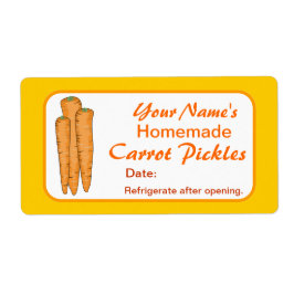 Personligen Carrot Anpassningsbar Pickle Burk-etik Fraktsedel