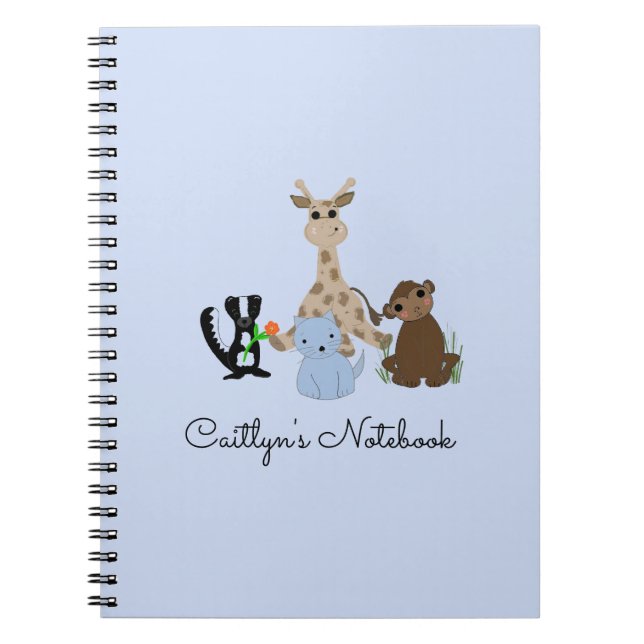 Personligen Charming Animals Anteckningsbok Med Spiral (Framsidan)