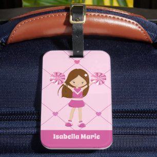Personligen Cheer Rosa Hearts  Cheer Bagagebricka