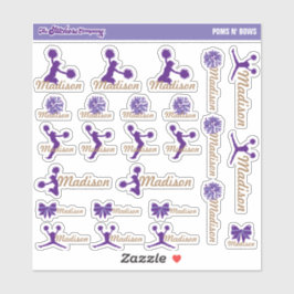 Personligen Cheerwriter Pom Labels | Skolor Klistermärken