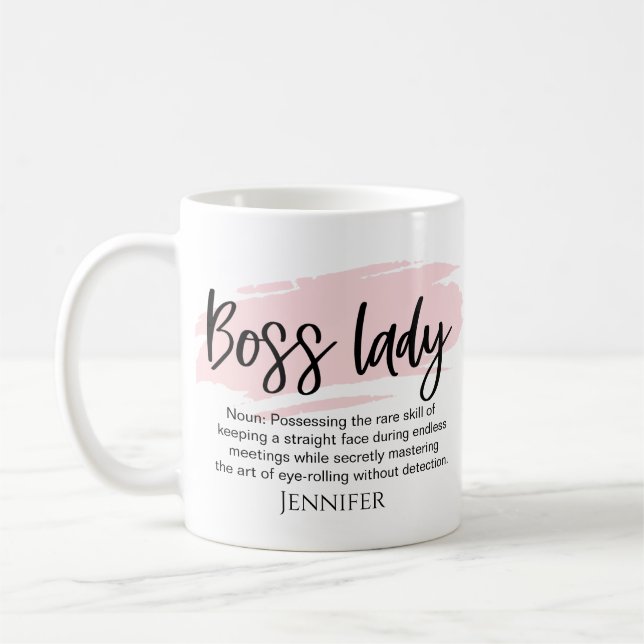 Personligen chef Dam Funny Definition Kaffemugg (Vänster)