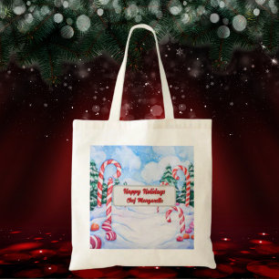 Personligen Chef Gift- i Candy cane Tygkasse