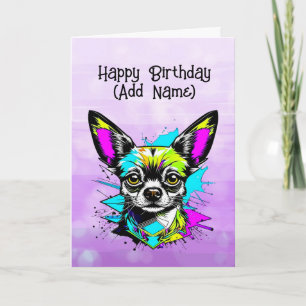 Personligen Chihuahua Cyberpunk stil Kort