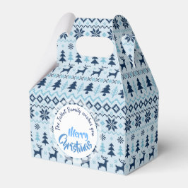 PERSONLIGEN CHRISTMAS Blue Hjort mönster till förm Presentaskar