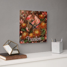 Personligen Chrysanthemums Blommigt  för Autumn Ho Fyrkantig Klocka