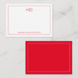 Personligen Coastal Preppy Red and White Lobster Anteckningskort
