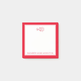 Personligen Coastal Preppy Red and White Lobster Post-it Block