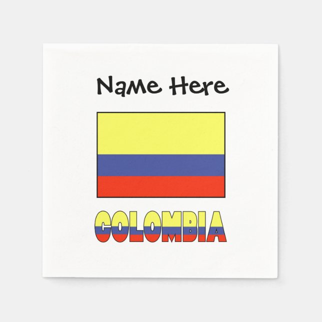Personligen Colombia och Colombias Flagga Pappersservett (Framsidan)