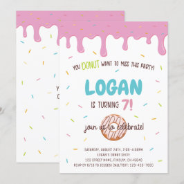Personligen Colorful Donut och Sprinkles Birthday Inbjudningar