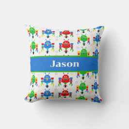 Personligen Colorful Robots Kids Kudde
