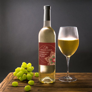 Personligen Comfort & Joy Holly Star Vinflaska Etikett