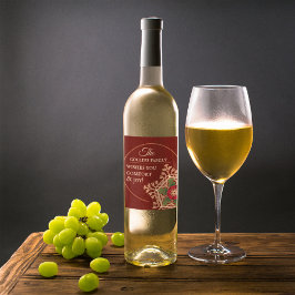 Personligen Comfort & Joy Holly Star Vinflaska Etikett