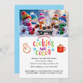 Personligen Cookies & Cocoa Cookie Exchange Inbjudningar