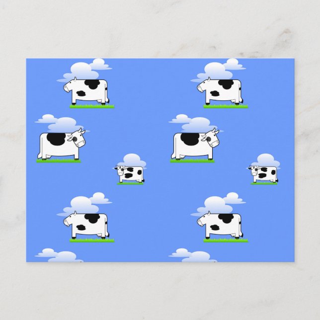 Personligen Cows Funny Söt Mad Cow mönster Vykort (Framsida)