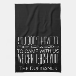 personligen "Crazy Camping" Kökshandduk