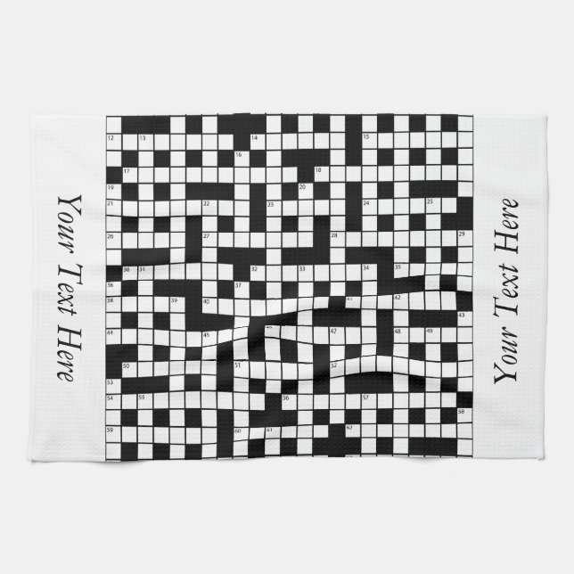 Personligen Crossword Puzzle Kökshandduk (Horisontell)