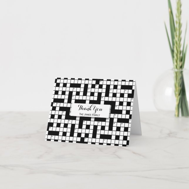 Personligen Crossword Puzzle Tack Kort (Framsida)