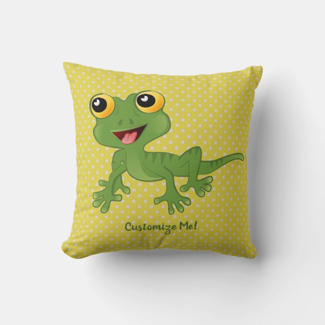 Personligen Cute & Adsible Baby Gecko Lizard Kudde (Framsida)