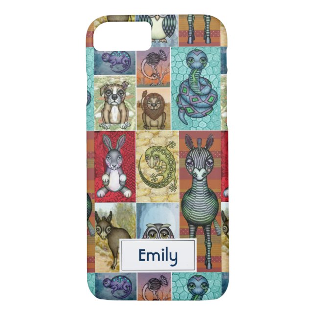 Personligen Cute Animal Collage Design Design Case-Mate iPhone Skal (Baksida)