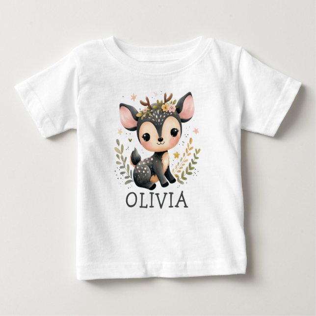 Personligen Cute Baby Hjort T Shirt (Framsida)