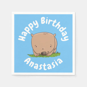 Personligen Cute baby tecknad födelsedag Pappersservett