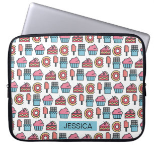 Personligen Cute Cakes and Desserts Mönster Laptop Fodral