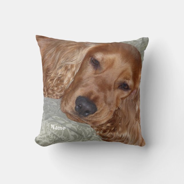 Personligen Cute Cocker Spain Gifts Kudde (Framsida)