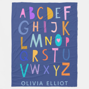 Personligen Cute Color Wacky Alphabet Brev Fleecefilt