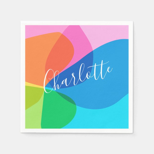 Personligen Cute Colorful Modern Geometric Shapes Pappersservett (Framsidan)