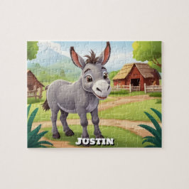 Personligen Cute Farm Donkey Pussel