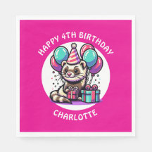 Personligen Cute Ferret Themars Girl's Birthday