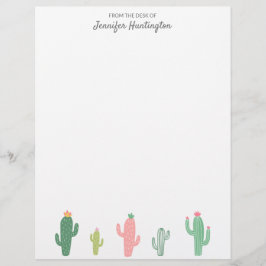Personligen Cute Girly Succulent Cactus Brevhuvud