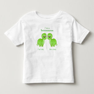 Personligen Cute Grönt Dinosaur-Twillingar T-shirt