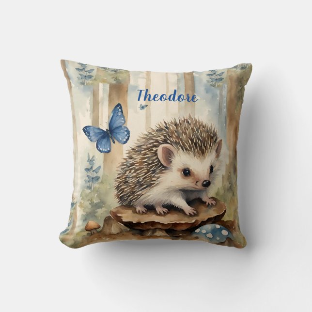 Personligen Cute Hedgehog Boys Kudde (Framsida)