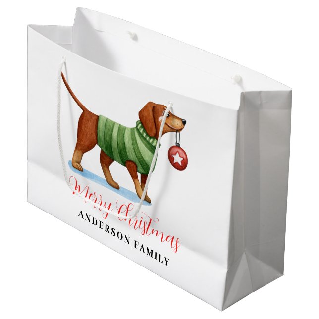 Personligen Cute Hund jul (Framsidan Vinklad)