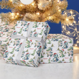 Personligen Cute Jul Dinosaur Presentpapper