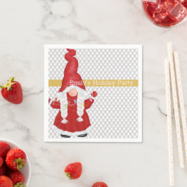 Personligen Cute Jul Girl Gnome Pappersservett