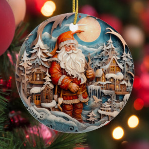 Personligen Cute Jul Jultomten Julgransprydnad Keramik