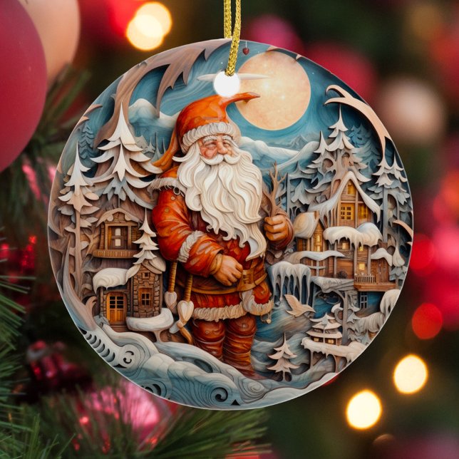Personligen Cute Jul Jultomten Julgransprydnad Keramik (Skapare uppladdad)