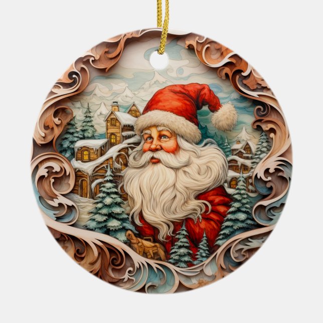 Personligen Cute Jul Jultomten Julgransprydnad Keramik (Framsidan)