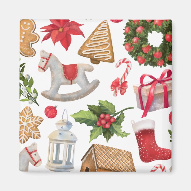 Personligen Cute Jultomten, julsötsaker Magnet (Framsidan)