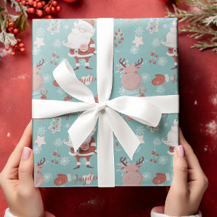 Personligen Cute Jultomten Rener Animals Presentpapper